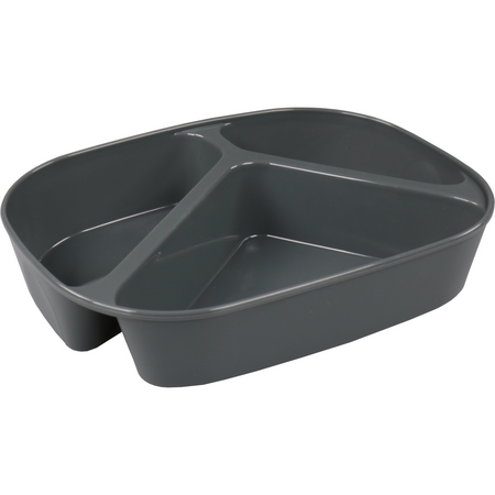 Circ -  Schaal | menuschaal | reusable | 3-vaks | pP | rechthoekig | 880ml | 236x181x47mm | grijs | 48 stuks