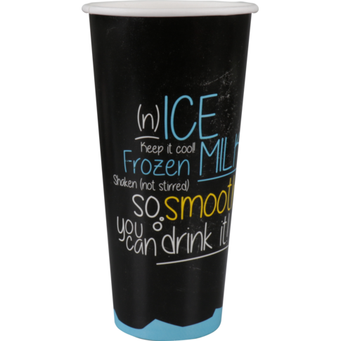 DEPA® - ® | Cup milkshake | La glace est de la glace | Cardboard + PE | 500 ml | noir / bleu Manche avec 50 pièces