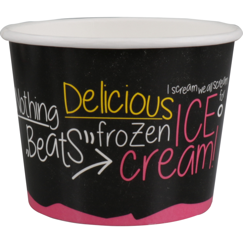 Depa -  Cup | ijscup | 300ml | 12oz | Ø 101mm | 77mm | karton + PE | zwart/roze | 1000 stuks