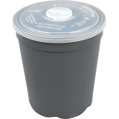 DishCircle - | Tasse de soupe | incl. PP | Réutilisable | 480 ml | gris / transparent 30 pièces