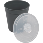 DishCircle - | Tasse de soupe | incl. PP | Réutilisable | 480 ml | gris / transparent 30 pièces