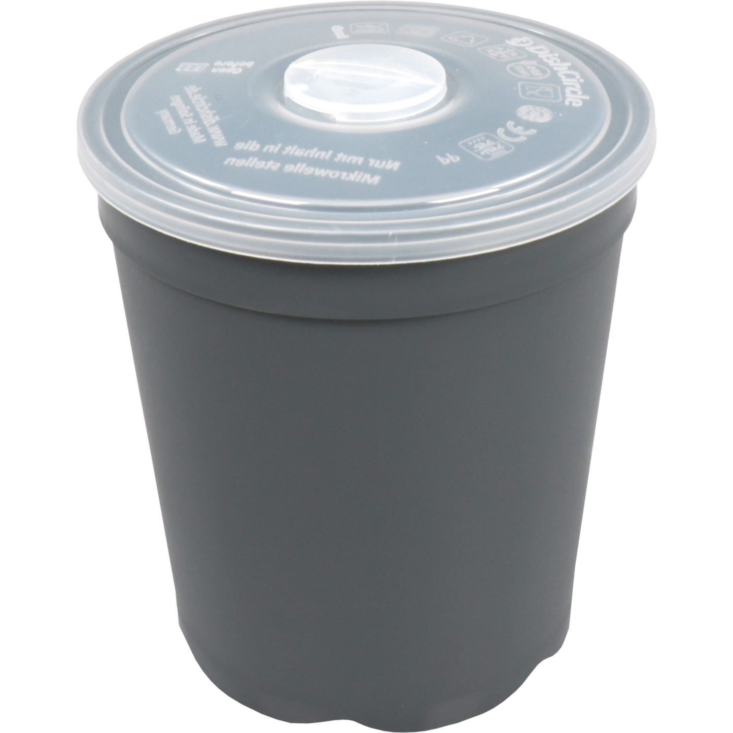DishCircle - | Suppentasse | inkl. Deckel | PP | wiederverwendbar | 480 ml | grau/transparent | 30 Stück
