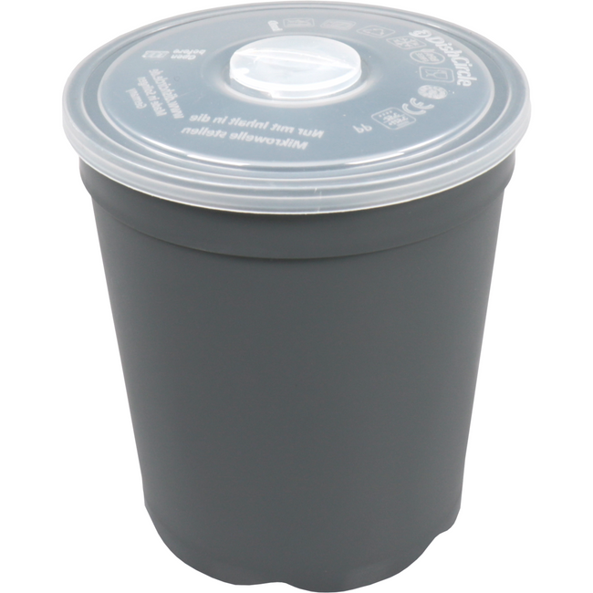 DishCircle - | Tasse à soupe | y compris Couvercle | PP | réutilisable | 480 ml | gris/transparent | 30 pièces