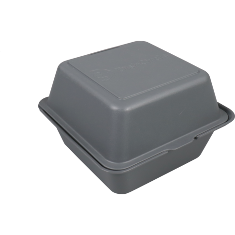 DishCircle - Bak | PP | reusable | hamburgerbox | 150x150x100mm | grijs | 25 stuks