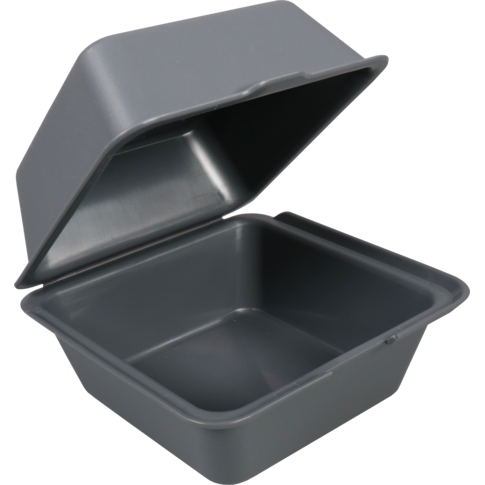 DishCircle - Bak | PP | reusable | hamburgerbox | 150x150x100mm | grijs | 25 stuks