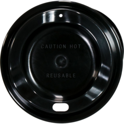 DishCircle - LID | PP | Round | Réutilisable | avec trou de consommation Ø80 mm | Noir | 100 pieces