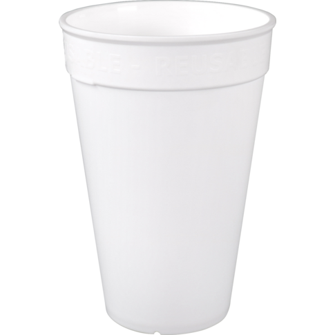 Ökocup - | Coupe | PP | Réutilisable | 400 ml | Blanc | 20 morceaux