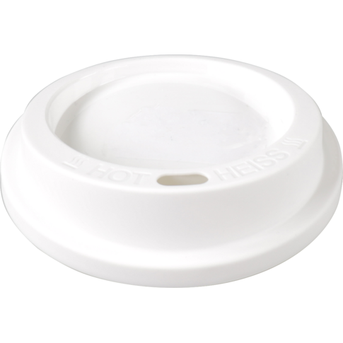 Ökocup - LID | PP | Round | Réutilisable | avec trou de consommation Ø80 mm | Blanc | 20 morceaux