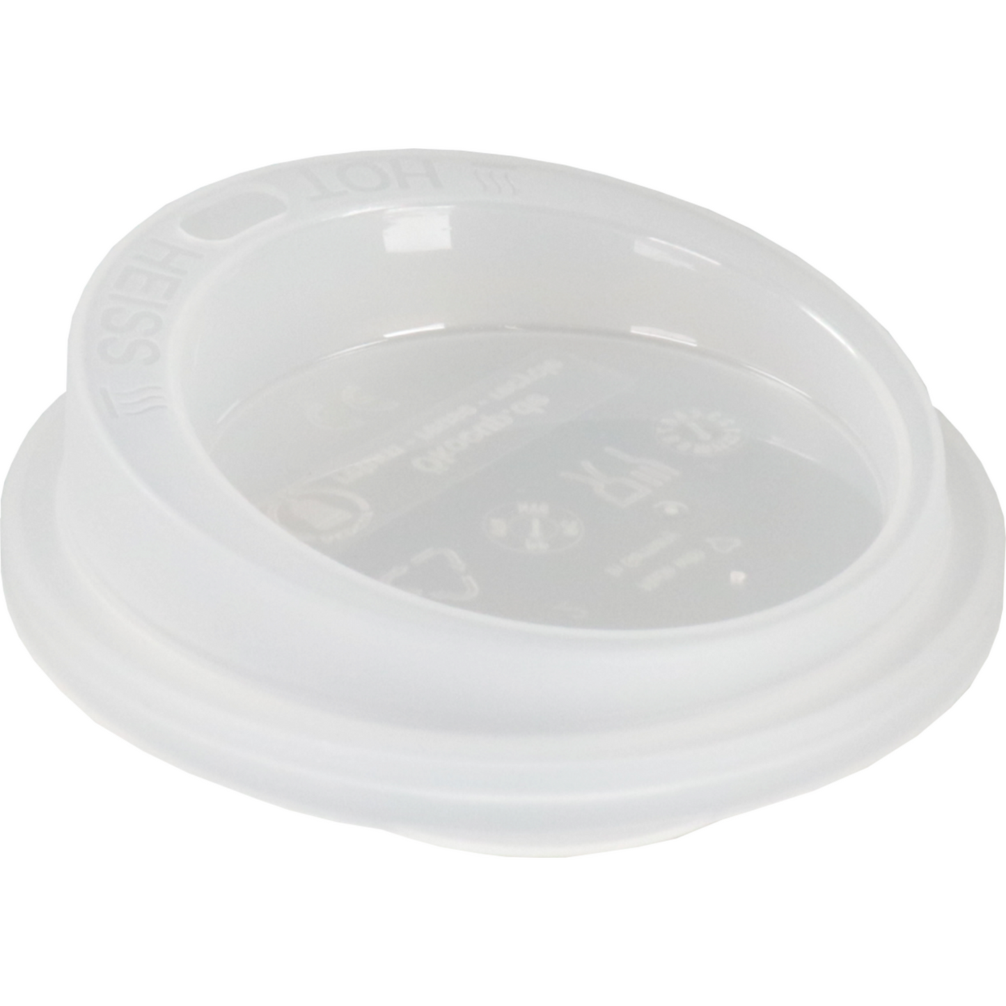 Ökocup - LID | PP | Round | Réutilisable | avec trou de consommation Ø80 mm | Transparent 20 morceaux