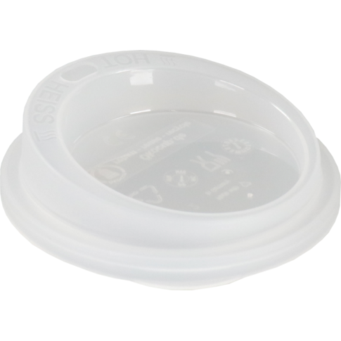 Ökocup - LID | PP | Round | Réutilisable | avec trou de consommation Ø80 mm | Transparent 20 morceaux