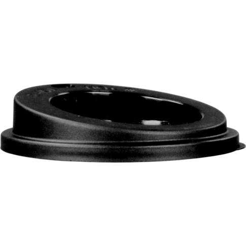 Ökocup - LID | PP | Round | Réutilisable | avec trou de consommation Ø90 mm | Noir | 20 morceaux