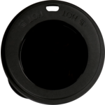 Ökocup - LID | PP | Round | Réutilisable | avec trou de consommation Ø90 mm | Noir | 20 morceaux