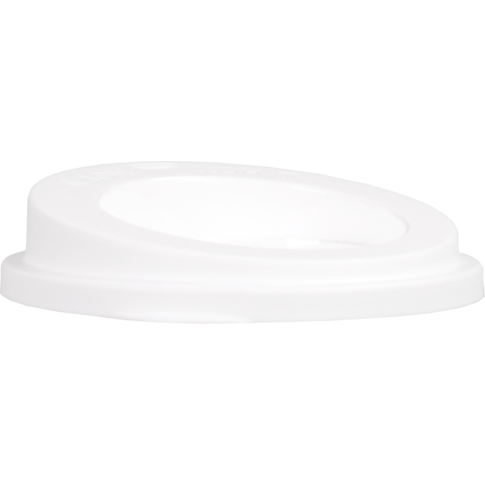 Ökocup - LID | PP | Round | Réutilisable | avec trou de consommation Ø90 mm | Blanc | 20 morceaux