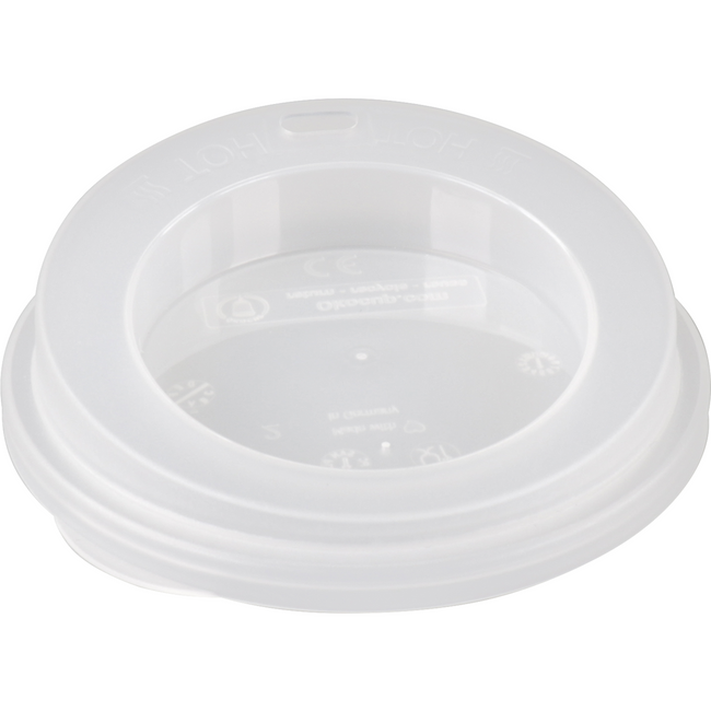 Ökocup - LID | PP | Round | Réutilisable | avec trou de consommation Ø90 mm | Transparent 20 morceaux