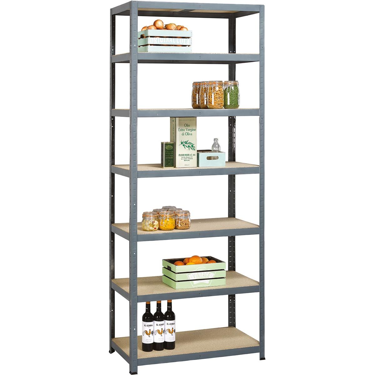 Avasco - A rack Strong Tower L, ft 222 x 90 x 45, 7 shelves, gray