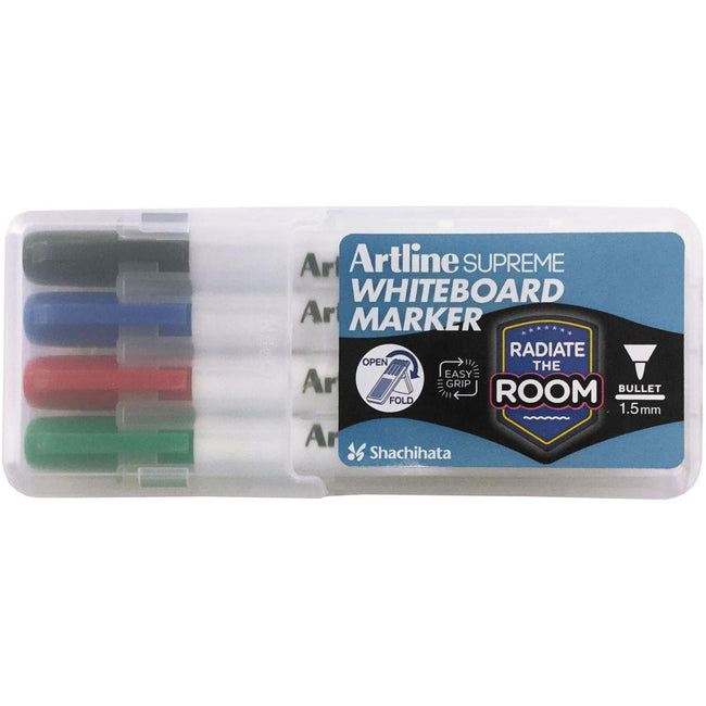 Artline - Supreme WhiteboardMarker, 4 pièces Case, Assorti