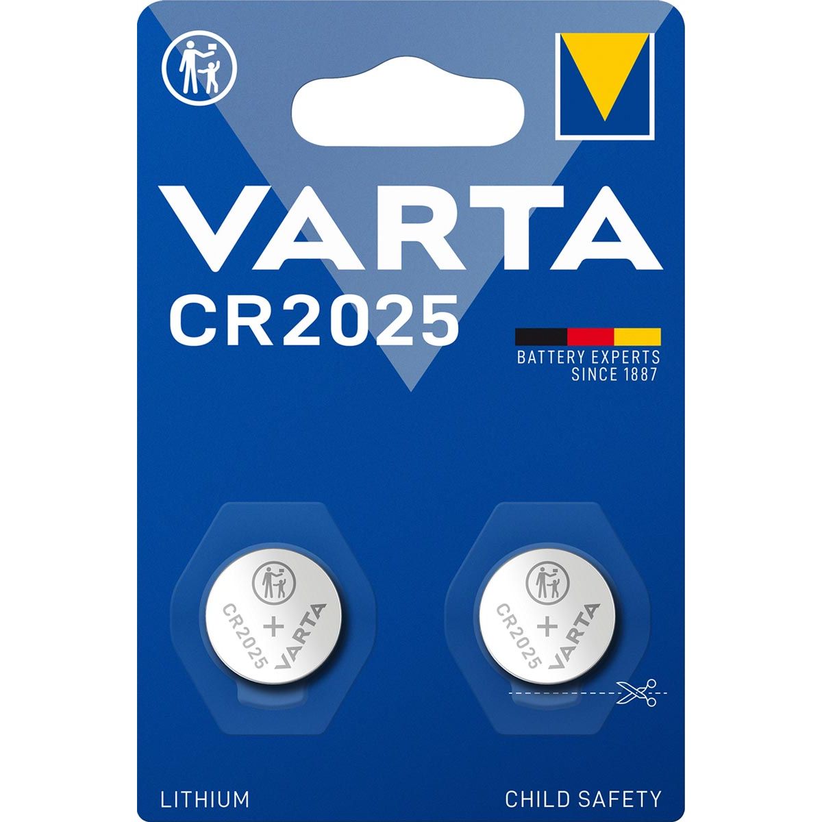 Varta - pila a bottone al litio CR2025, blister da 2 pezzi