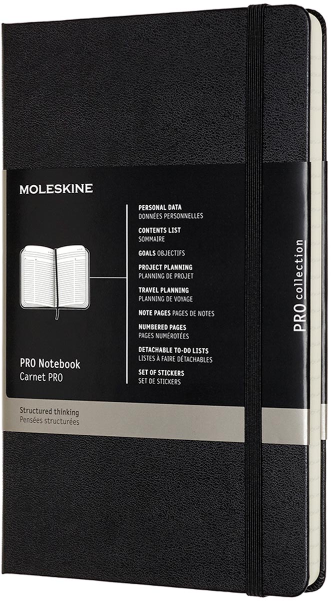 Moleskine - Notebook professional, ft A4, ruled, hard cover, 189 pages, black
