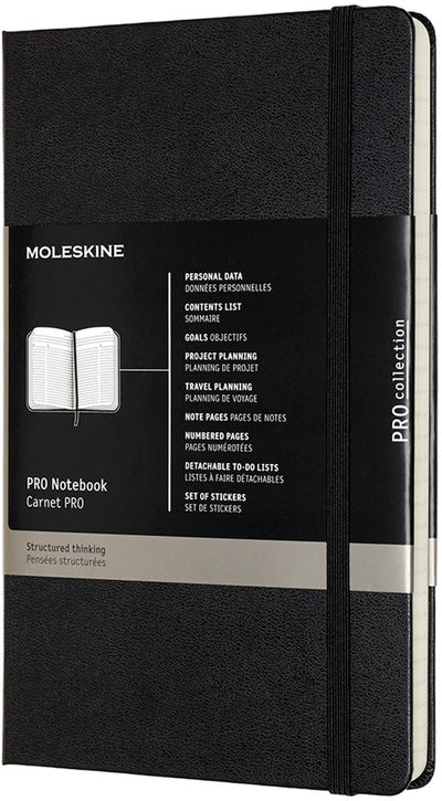 Moleskine - Notebook professional, ft A4, ruled, hard cover, 189 pages, black