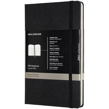 Moleskine - Cuaderno profesional, ft A4, rayado, tapa dura, 189 páginas, negro