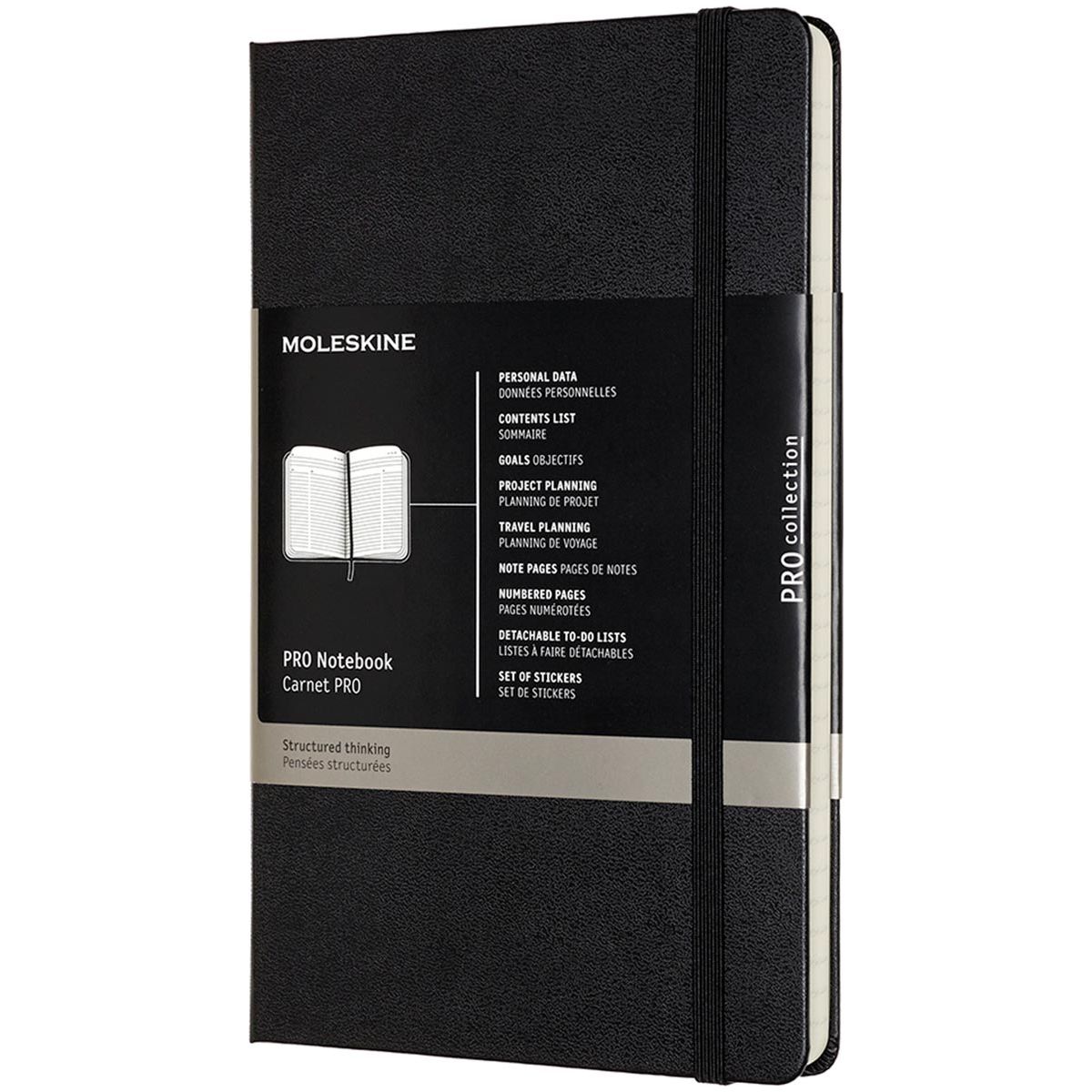 Moleskine - notitieboek professional, ft A4, gelijnd, harde cover, 189 blad, zwart