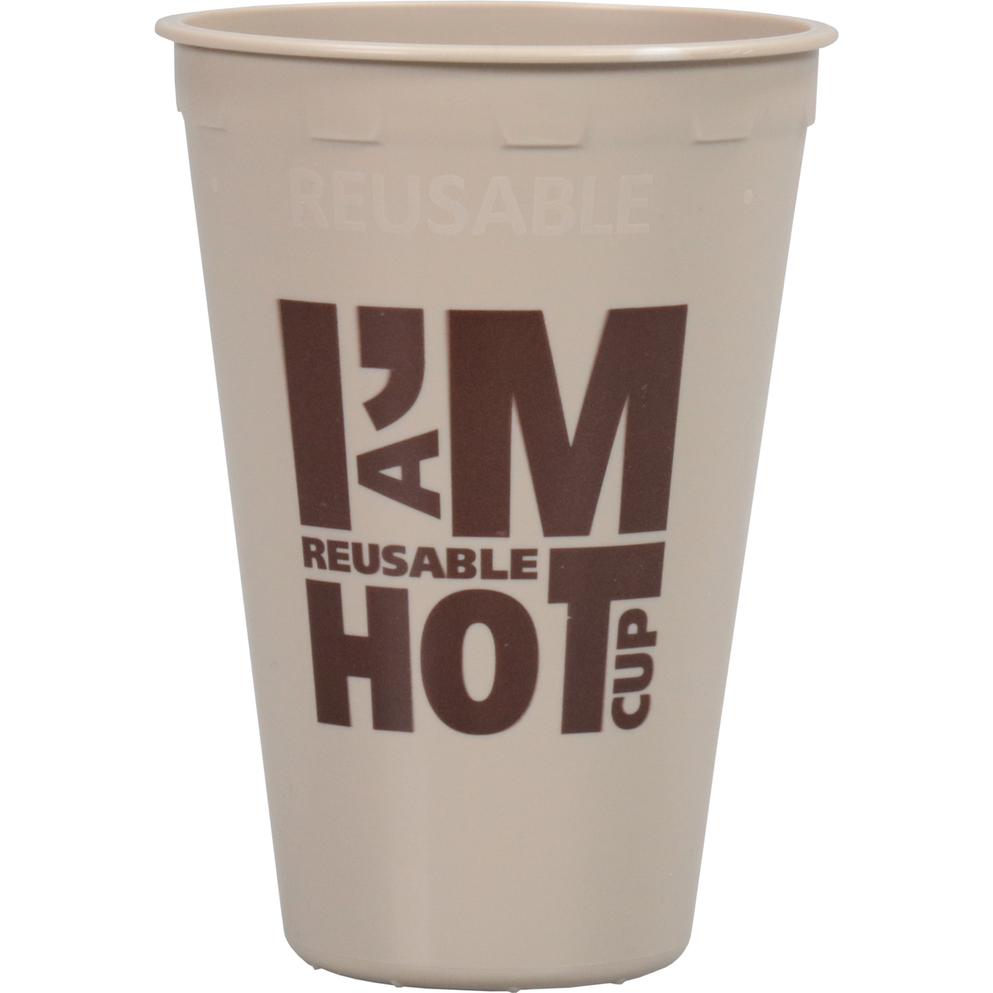 DEPA - | Coupe | Je suis une tasse chaude | PP | Réutilisable | Automatique approprié | 180 ml | 7,5 oz | 96 mm | Taupe | 40 pièces