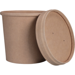 DEPA - | Tasse de soupe | incl. Cardboard + PP | 300 ml | 12oz | 86 mm | Brun | 25 pièces