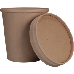 DEPA - | Tasse de soupe | incl. Cardboard + PP | 400 ml | 16oz | 100 mm | Brun | 25 pièces