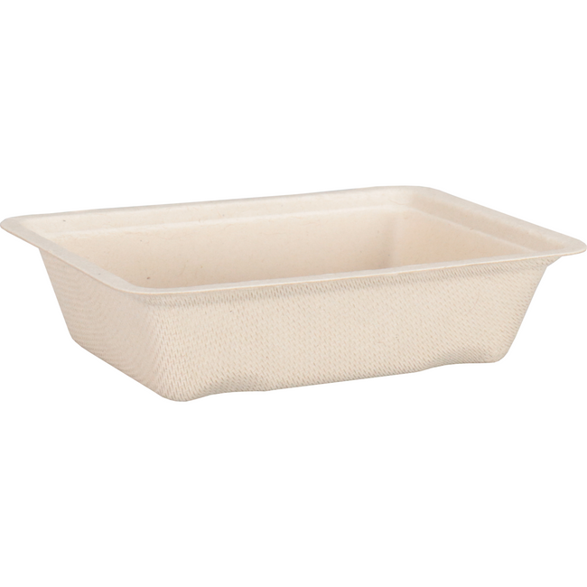 DEPA - BAK | Bagasse (Zuckerrohrzellstoff) A7 | Snackbehälter 12.3x9.3x3.2cm | Natürlich | 50 Stück