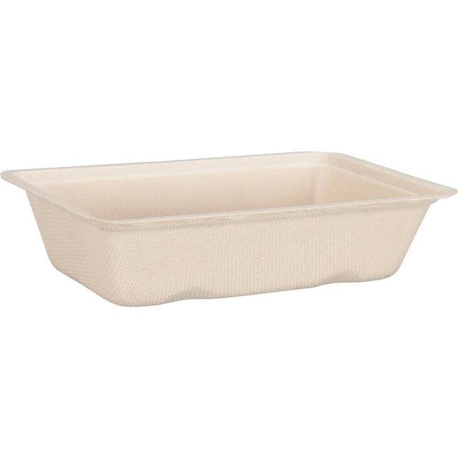 DEPA - BAK | Bagasse (pulpe de canne à sucre) A9 | Collate 14.5x9.7x3,6 cm | Natural | 50 pièces