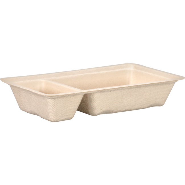 DEPA - BAK | Bagasse (pulpe de canne à sucre) A23 | Collate 17x9.5x3cm | Natural | 50 pièces