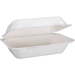 Depa® - ® bac Bagasse (pulpe de canne à sucre) 1000 ml | Boîte de repas | 23x15.5x6,5 cm | Blanc | 50 pièces