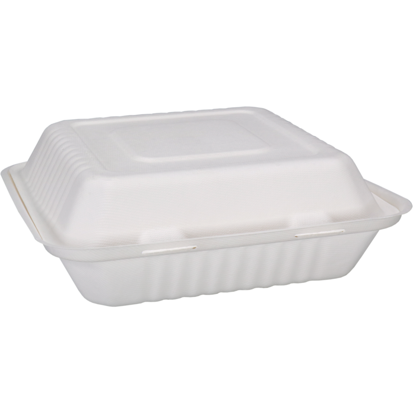 Depa - Bak | Bagasse (suikerrietpulp) | 3-vaks | 1200ml | maaltijdbox | 23x23x7.8cm | wit | 50 stuks