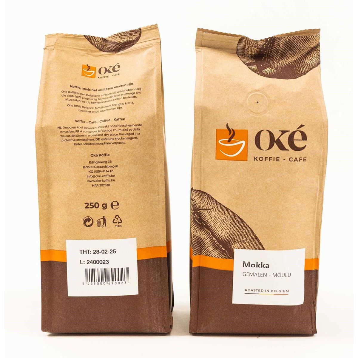 OKE Coffee - OK caffè, macinato, confezione da 250 g, Moka