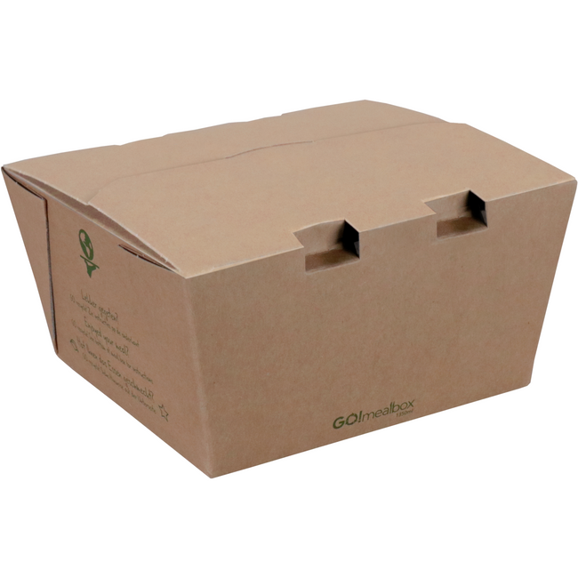 Fonkels - Go!Mealbox | 1350ml | 15x15x7.5cm | karton | bruin | 200 stuks