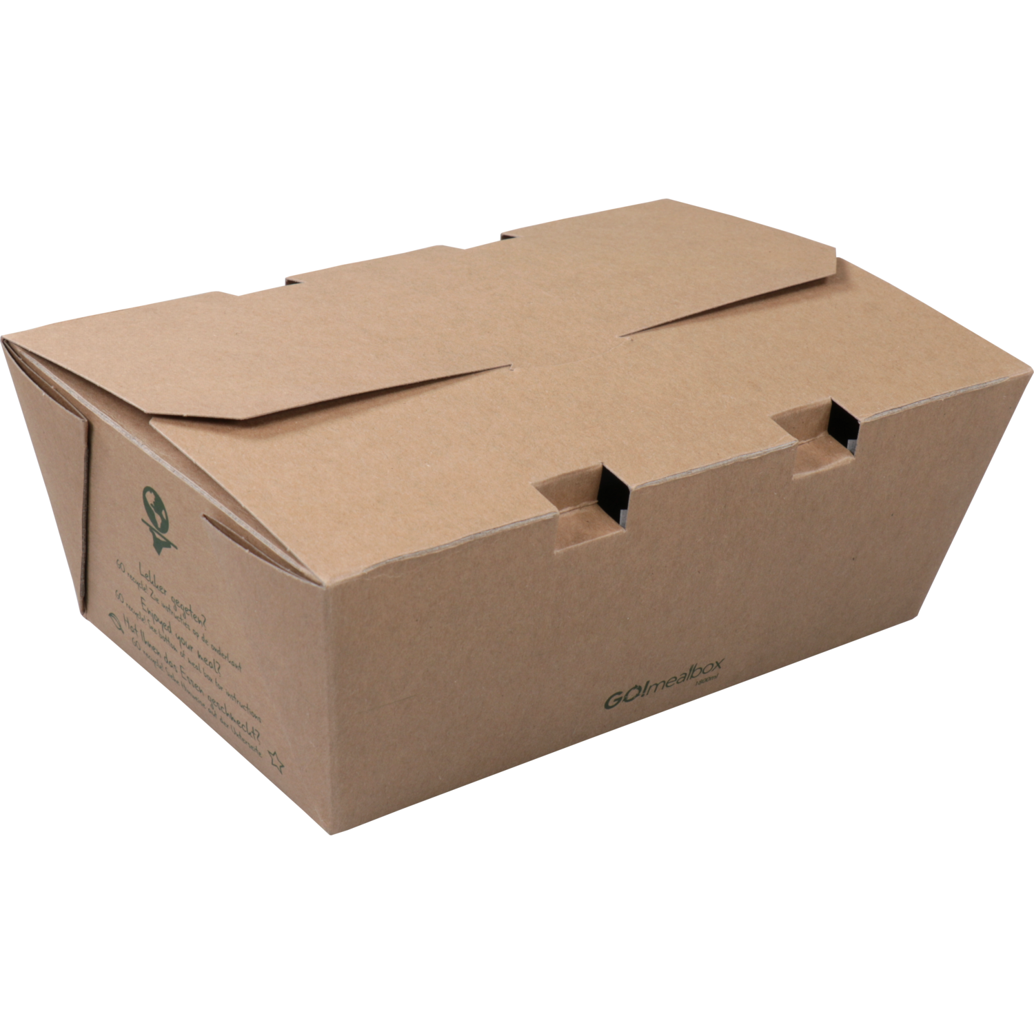 Fonkels -  Go!Mealbox | 1800ml | 21x14x7.5cm | karton | bruin | 200 stuks