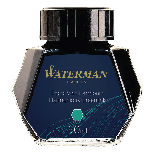 Waterman - Fountain Pen Ink 50ml Green harmonieux | Pot un 1 morceau