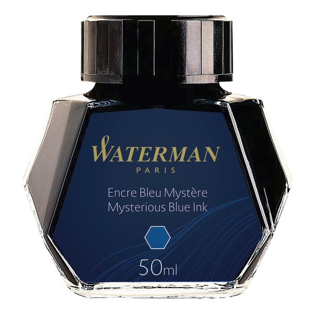 Waterman - Fountain Pen Ink 50ml Standard Blue -Black | Pot un 1 morceau