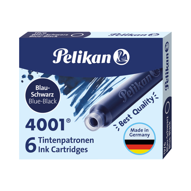 Pelikan - Tintenmuster Pelikan Blue/Black | Pak ein 6 -Stück | 10 Stück