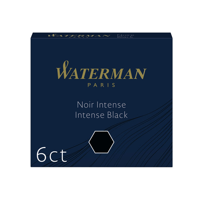 Waterman - Cartuccia d'inchiostro internazionale nera confezione da 6 pezzi