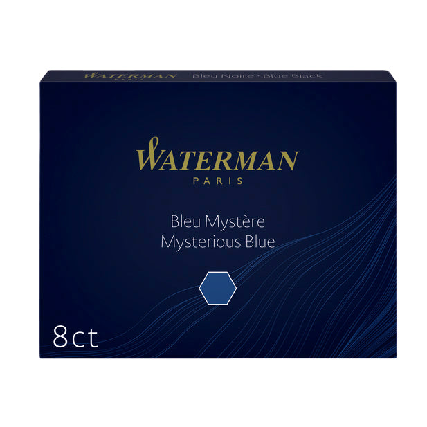 Waterman - Cartucho de tinta núm. 23 largos azul-negro paquete de 8 piezas