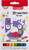 Bruynzeel Kids -  Kids viltstiften Twin Point, set van 20 stuks in geassorteerde kleuren