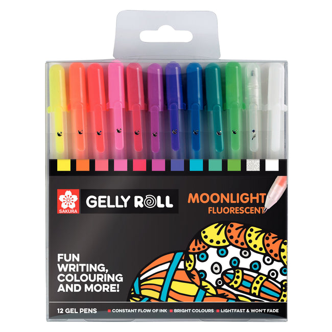 Sakura - Gel Writer Gelly Roll Moonlight set fluorescente di 12 colori