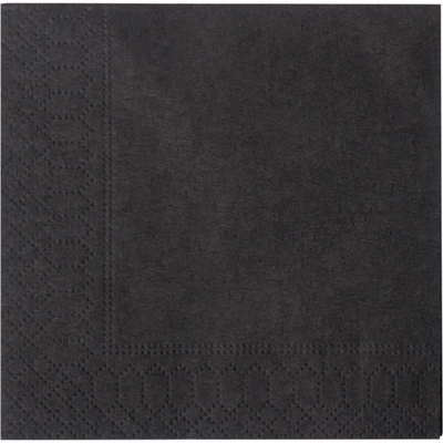 Klika - Servilleta | 1/4 de pliegue | 2 capas | 24x24cm | papel | negro | 300 piezas