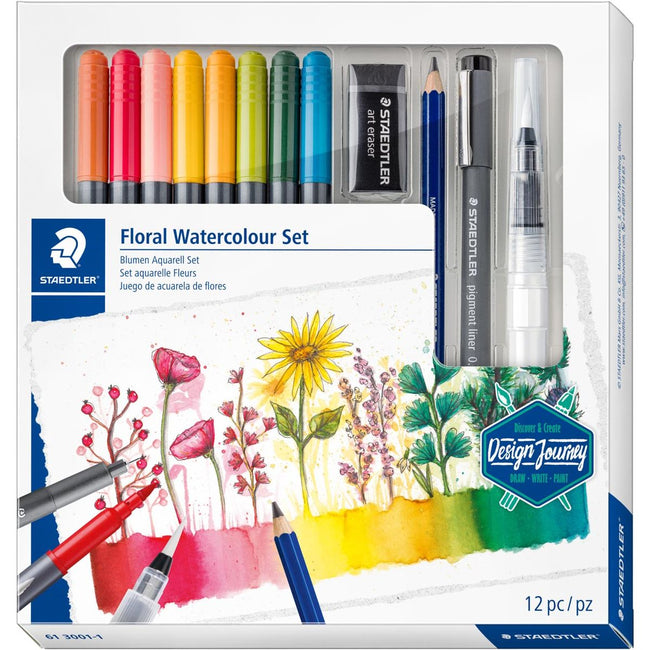 Staedtler - Felt -Tip Marker Floral Watercolor 12dlg | Endui un 12 pièces