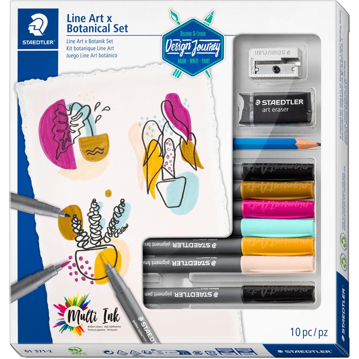 Staedtler - Brush lettering set Design Journey art botanical 10-piece set