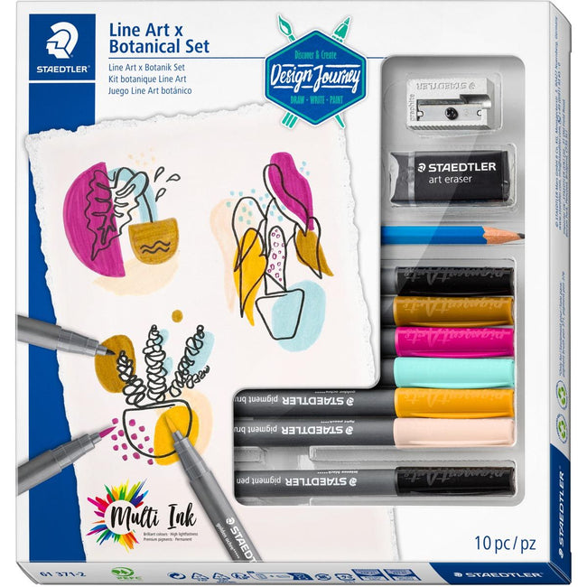 Staedtler - Set di scritte a pennello Design Journey art botanical set da 10 pezzi
