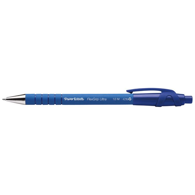 Paper Mate - Ballpoint Pen Papermate Flexgrip Ultra M Blue | 1 pièce | 12 pièces