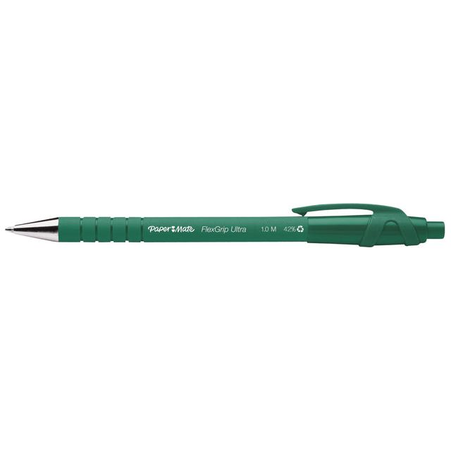 Paper Mate - Balpen Flexgrip Ultra groen medium | 12 stuks