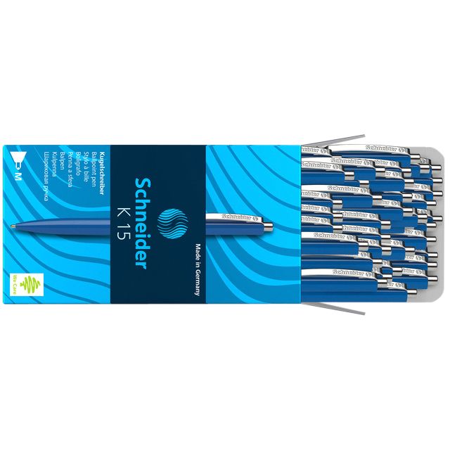 Schneider - Stylo bille K15 moyen bleu
